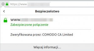 certyfikat ssl ov - WP Care fragment okna przeglądarki internetowej