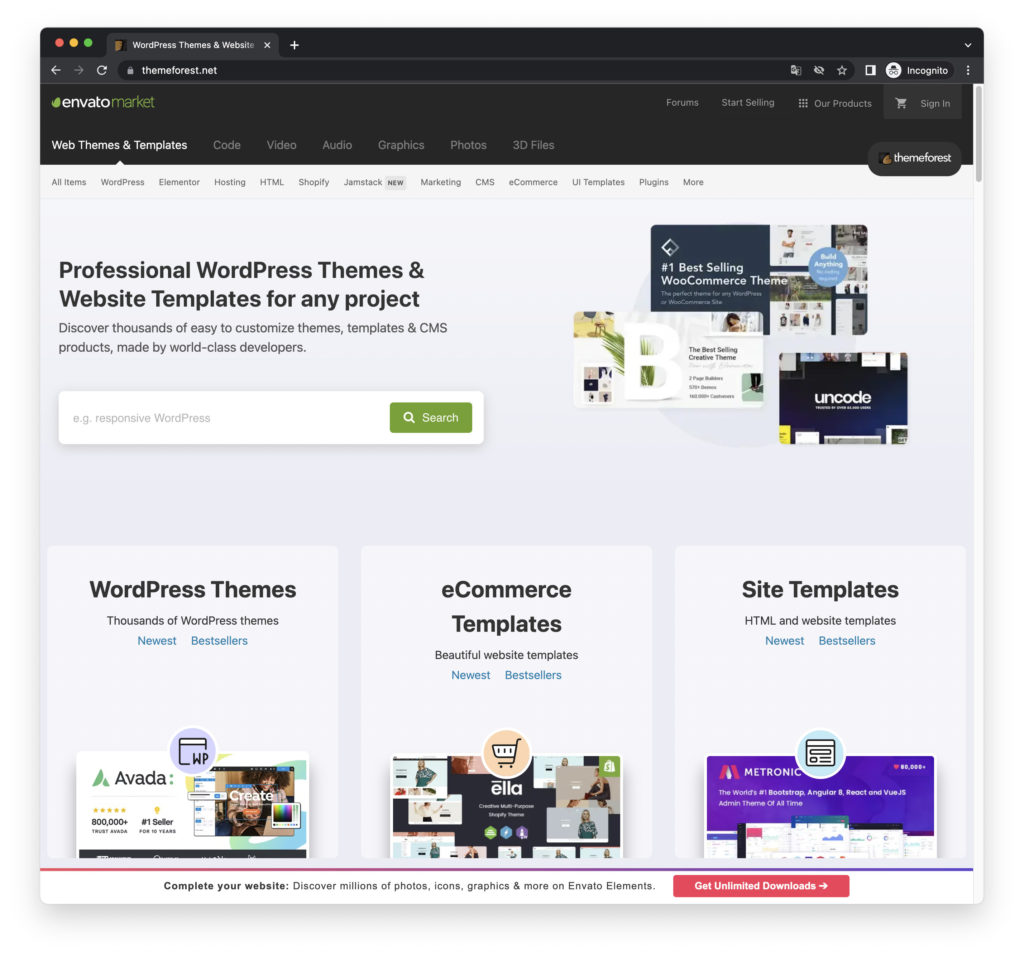 theme forest - WP Care ThemeForest website